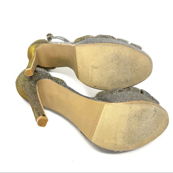 Dune London Platform Stiletto Open Toe Pumps Heels in Gold, Women’s Size 8 EU 39 - Picture 11 of 12